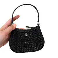 Tory Burch/汤丽柏奇 满钻黑色迷你手拎斜挎包(12*10cm)