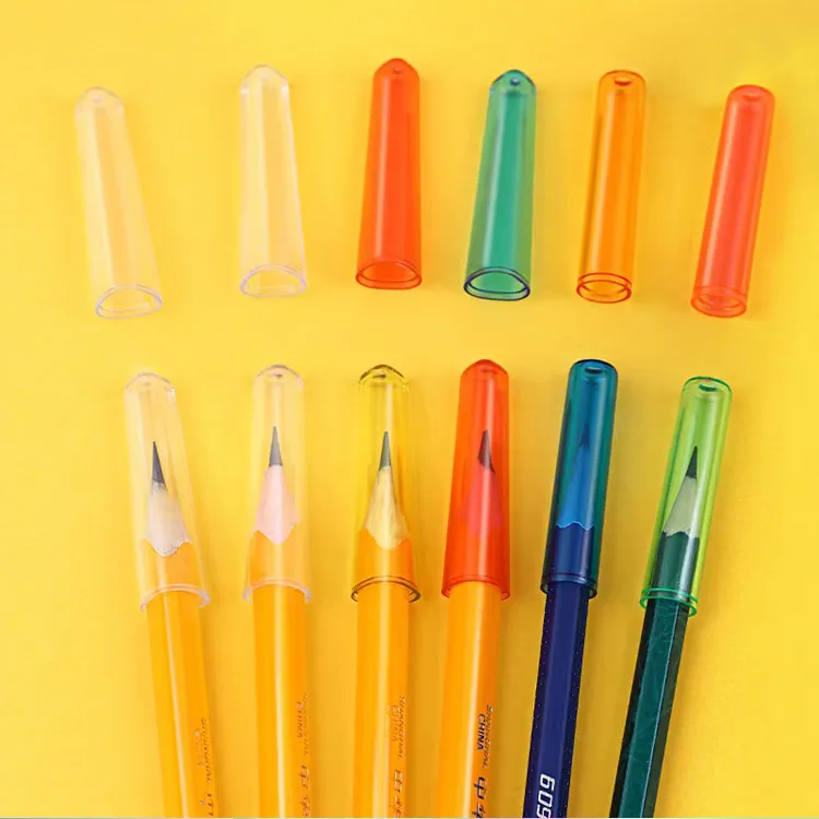 中华双层加厚高透铅笔套笔帽保护延长器粗杆笔可用耐摔文具学生用