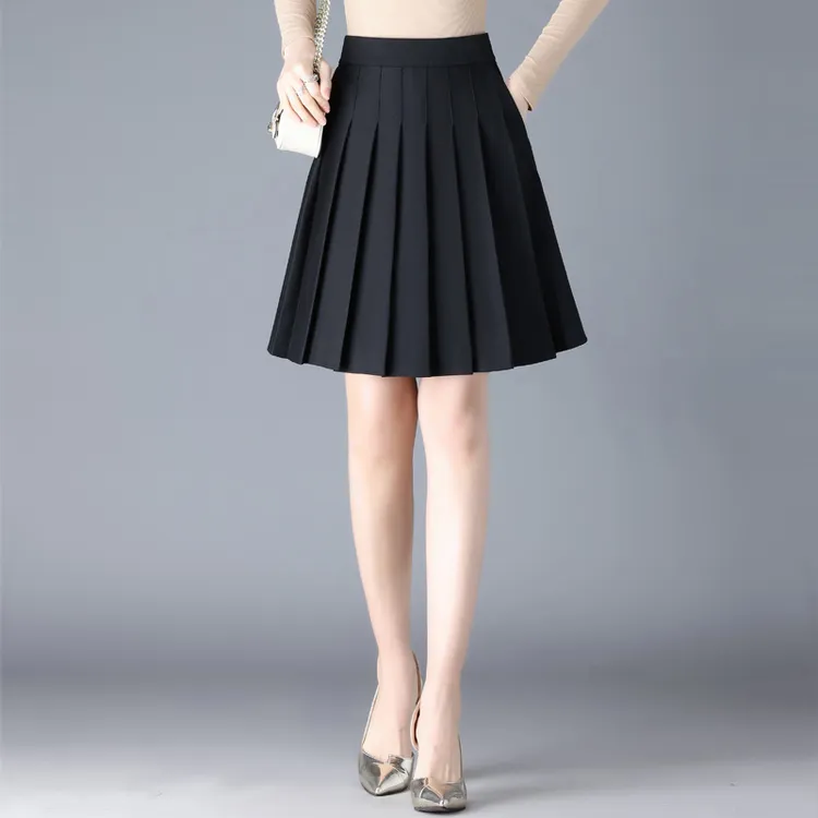 50cm有口袋高腰百褶裙跳舞短裙广场舞服装女装舞蹈裙子大码半身裙