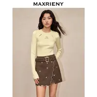 【千颂妮专属】MAXRIENY温柔复古感开叉套头针织