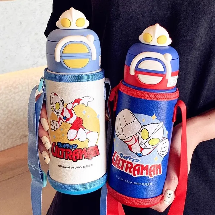 经典奥特曼系双饮保温杯自带杯套独立公仔丝印设计锁扣设计保温杯