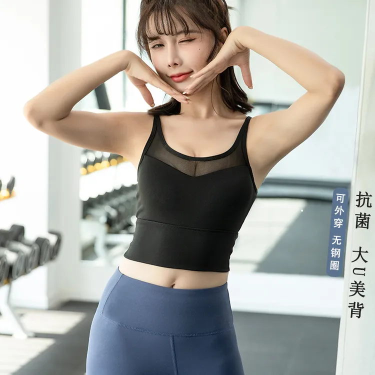 运动内衣专业高强度防震网纱速干跑步健身瑜伽女子训练运动文胸女