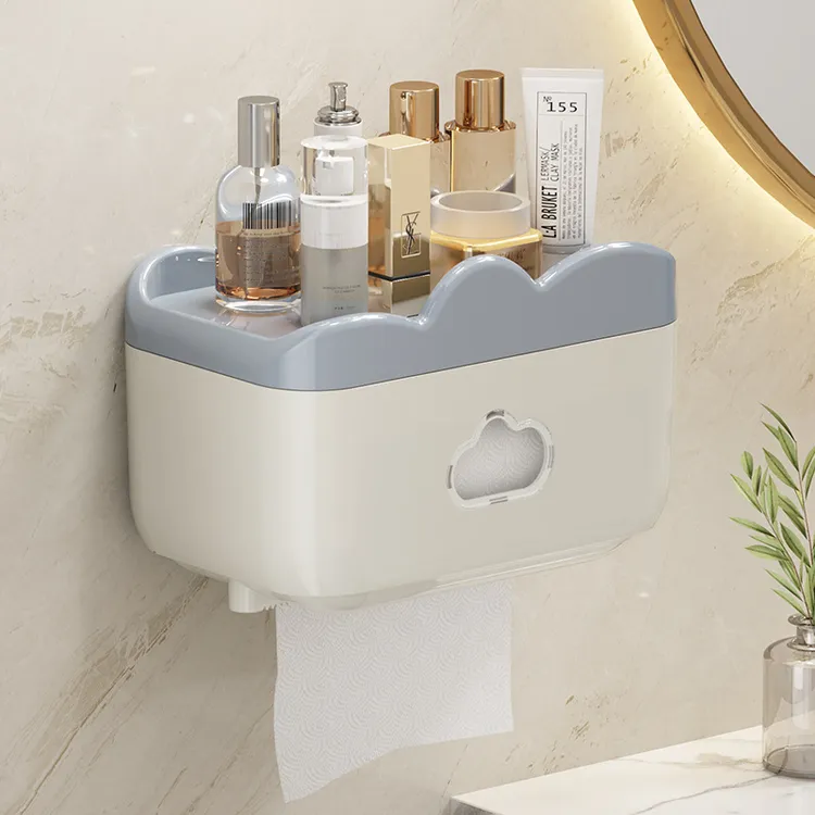 纸巾盒浴室纸巾架壁挂式抽纸盒免打孔洗手间卫生间厕纸卷纸置物架