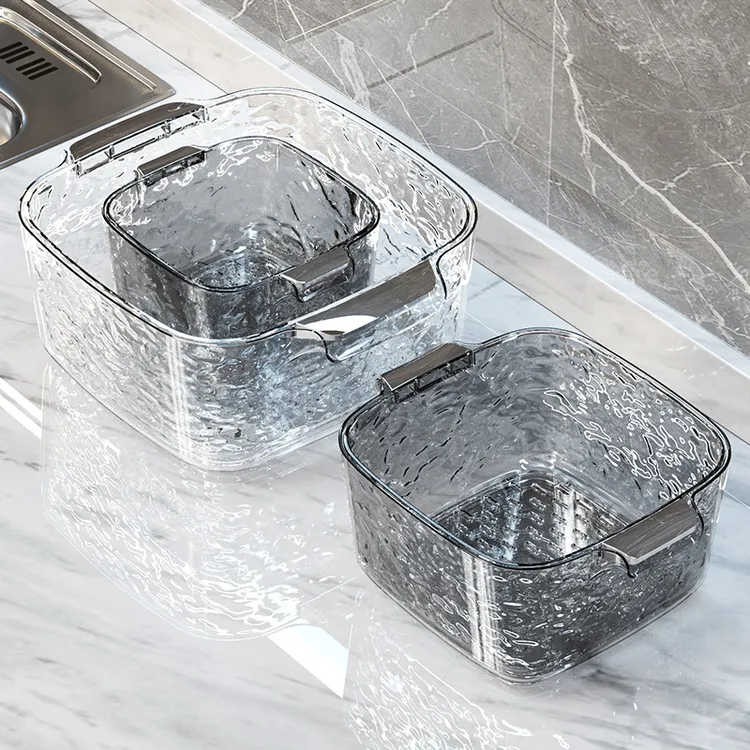 双层洗菜盆沥水篮新款家用客厅塑料水果盘厨房滤水菜篓淘洗菜篮子