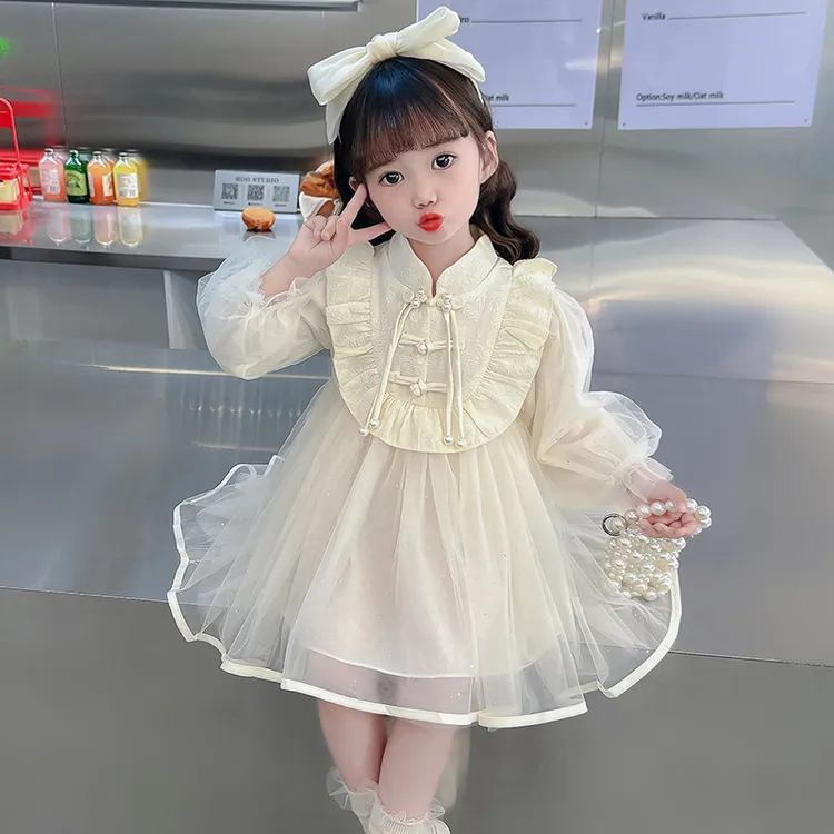 2024礼服儿童中国风女新款春装公主裙周岁唐装宝宝女童春季连衣裙