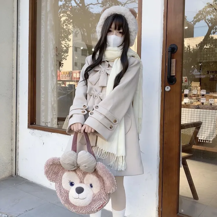 原创正版秋冬JK呢子大衣可爱小个子毛呢外套中长款百搭加厚学院风