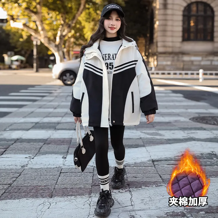 女童外套春秋款2025新款大童夹克风衣洋气上衣女孩秋装儿童冲锋衣