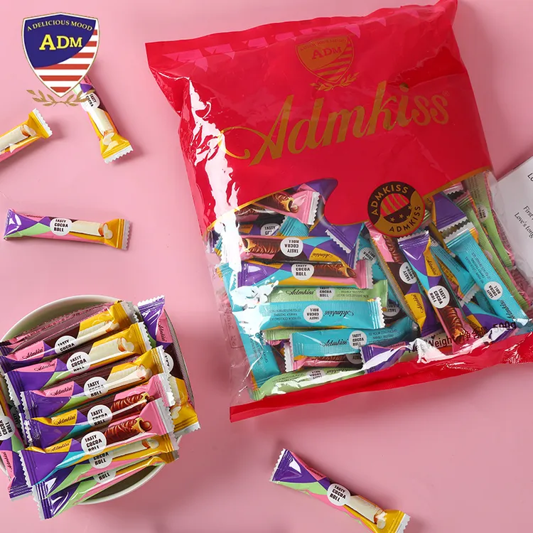 ADM牛奶巧克力蛋卷混合口味蛋卷巧克力脆休闲零食结婚喜糖婚庆糖