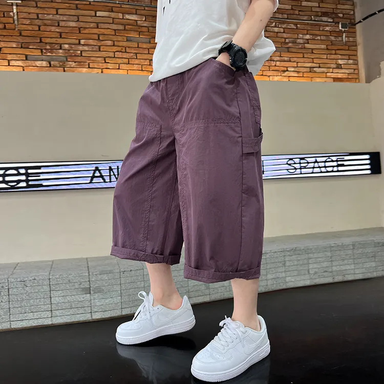 儿童装男童夏装裤子薄款短裤2025新款夏季中大童男孩休闲七分裤潮