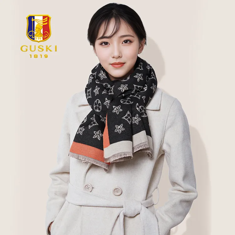 古士旗品牌女士围巾秋冬款围脖空调披肩时尚百搭潮流防寒保暖围巾
