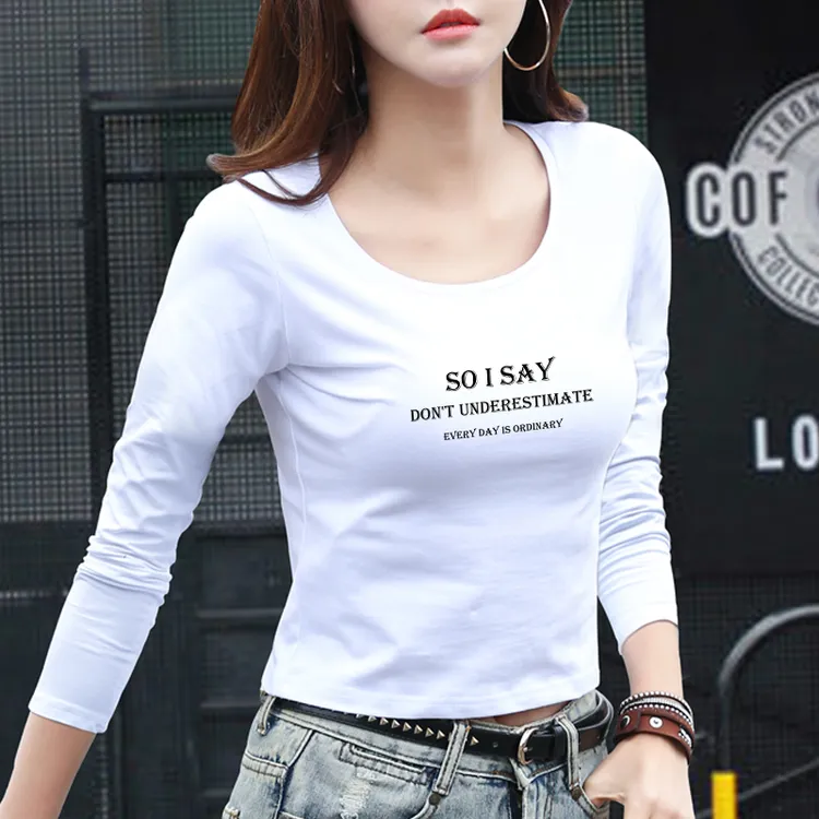 长袖t恤女短款漏肚脐修身秋装2025新款打底衫高腰露脐早春女上衣