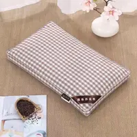 老粗布【立体枕】<咖小格>55X35X10cm<±3cm>荞麦枕头单人 家用  