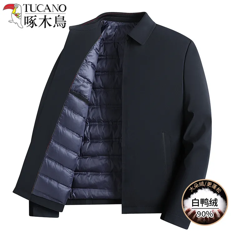 TUCANO/啄木鳥男士羽绒服冬季商务休闲爸爸行政夹克轻薄短款外套