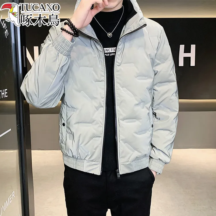 啄木鸟新国标羽绒服男士秋冬季立领轻薄时尚潮流保暖青年休闲外套