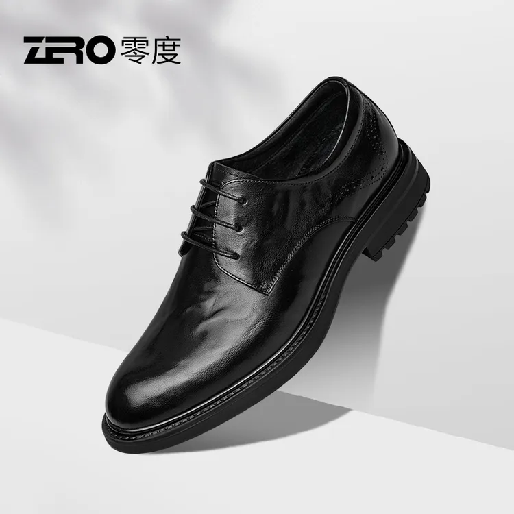 「墨痕」ZRO零度男鞋经典商务休闲正装真皮鞋复古压花男士德比婚鞋