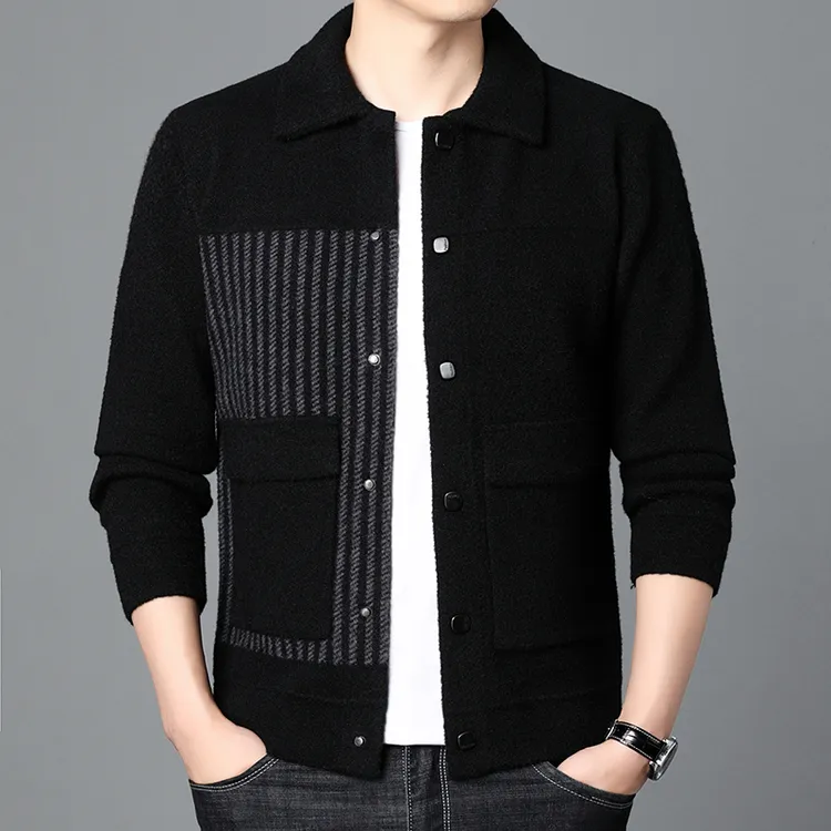 【破价上新】秋冬男士可拆卸白鸭绒内胆加厚翻领不对称开衫外套9900