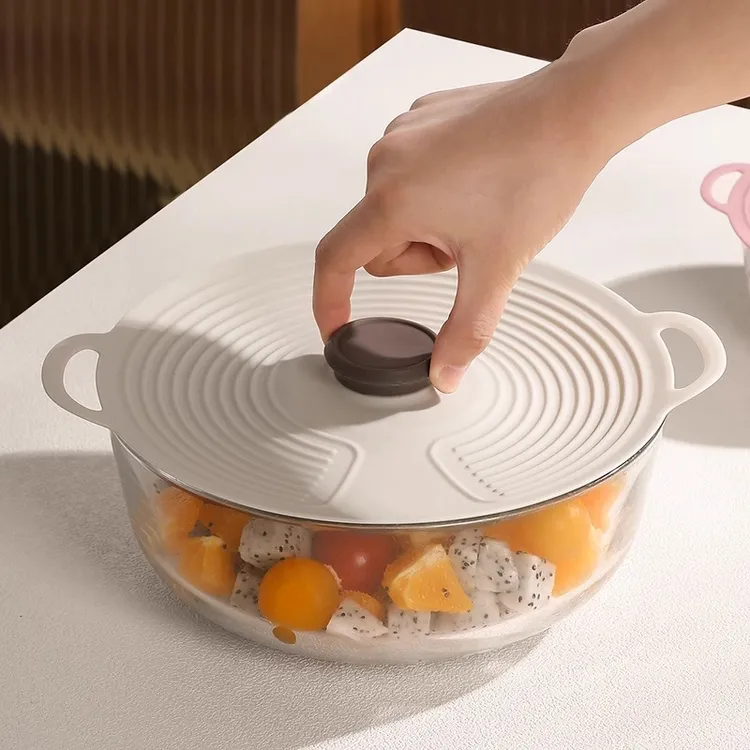 家用多功能微波炉硅胶保鲜盖防溅防尘保温圆形保鲜碗防漏密封碗盖