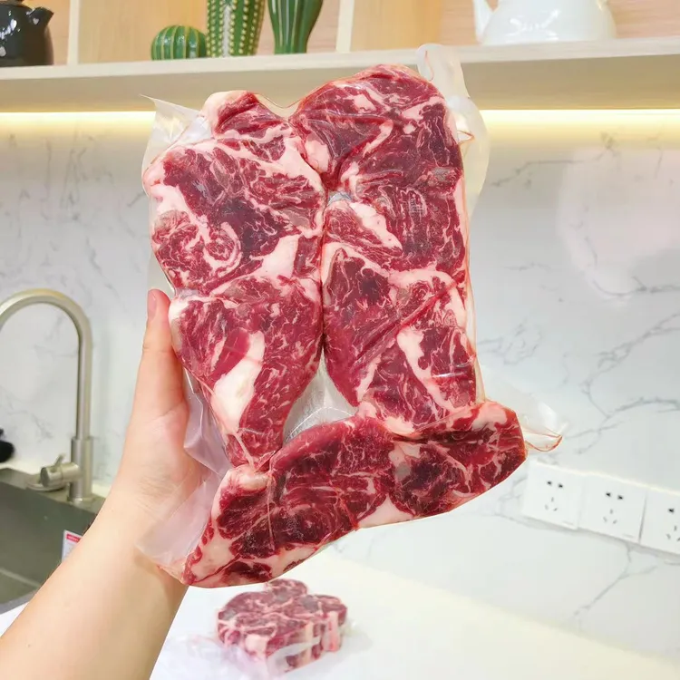 原切牛排黑安格斯牛谷饲250天雪花牛肉条菲力侧边1kg解冻后分开