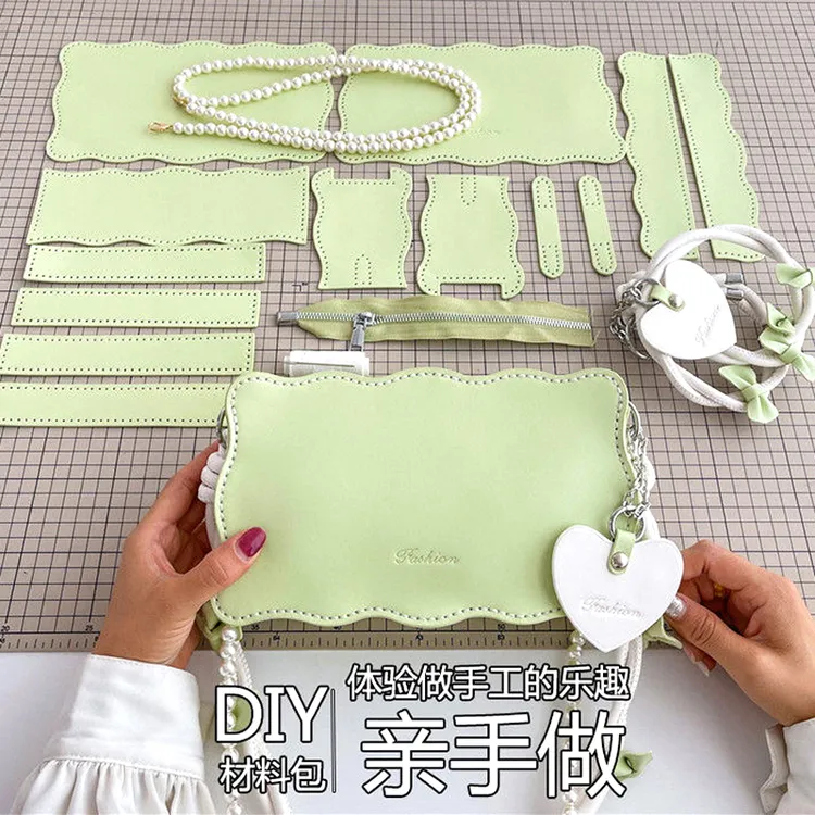 蝴蝶结爱心包牛油果diy手工包包送女友情人节礼物编织自制材料包