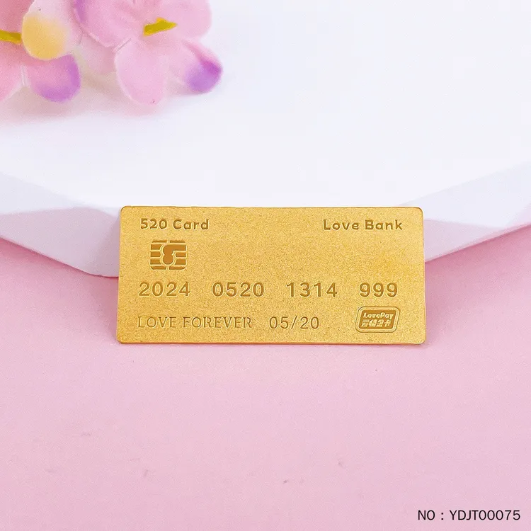 9999足金5201314金条爱情金卡摆件实心黄金投资情人节礼物送女友
