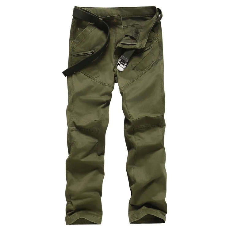 春秋新款男士军迷工装裤休闲宽松直筒裤户外防刮耐磨长裤军绿色男