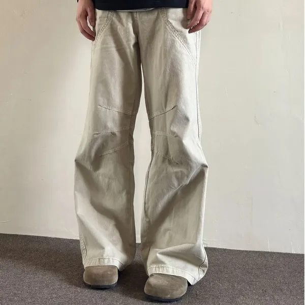 cleanfit复古水洗休闲工装裤直筒宽松百搭男裤