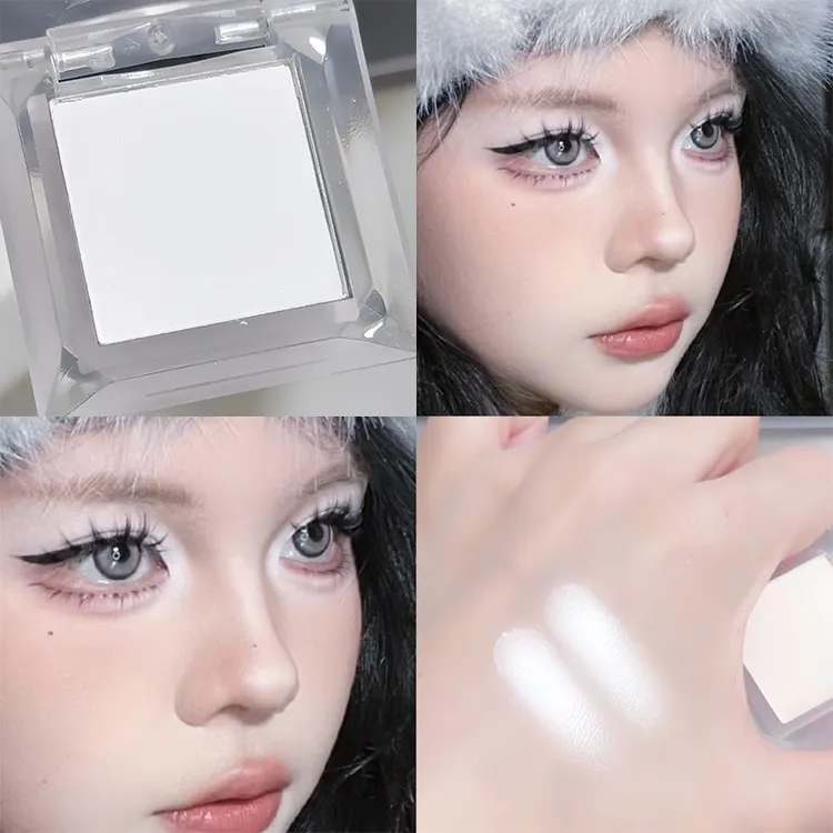 纯白色眼影2025新款卧蚕眼头提亮泪沟珠光单色哑光高光粉烟熏眼影