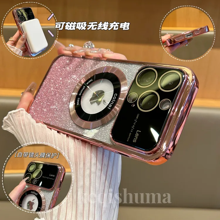 电镀大视窗细闪适用苹果14promax手机壳iPhone14苹果13全包防摔12