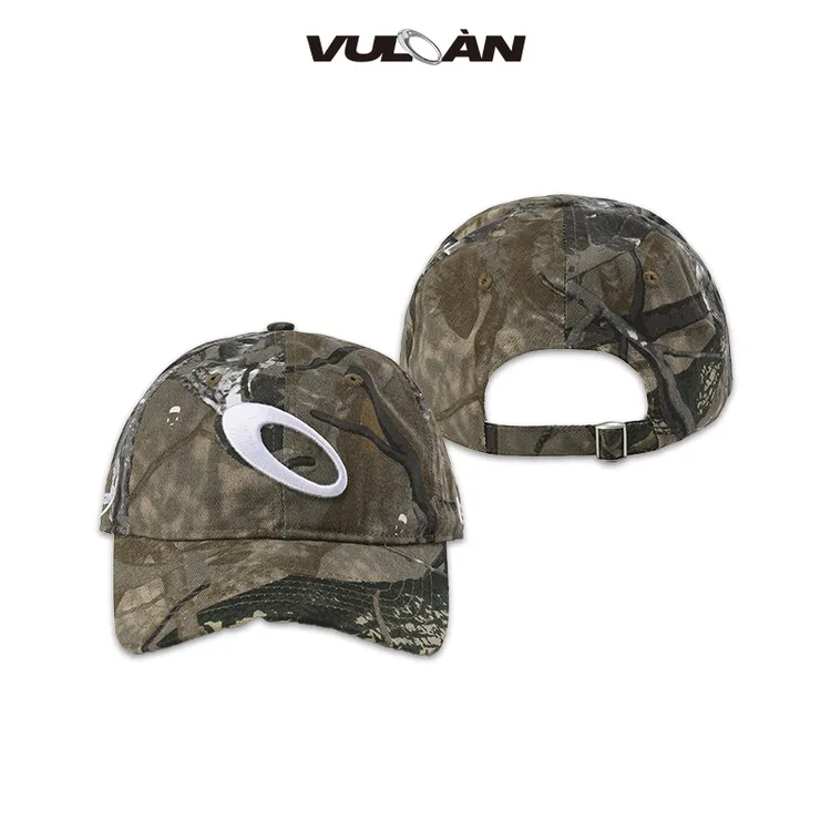 VULCAN美式做旧字母刺绣LOGO迷彩鸭舌帽休闲风帽子弯檐帽男女休闲