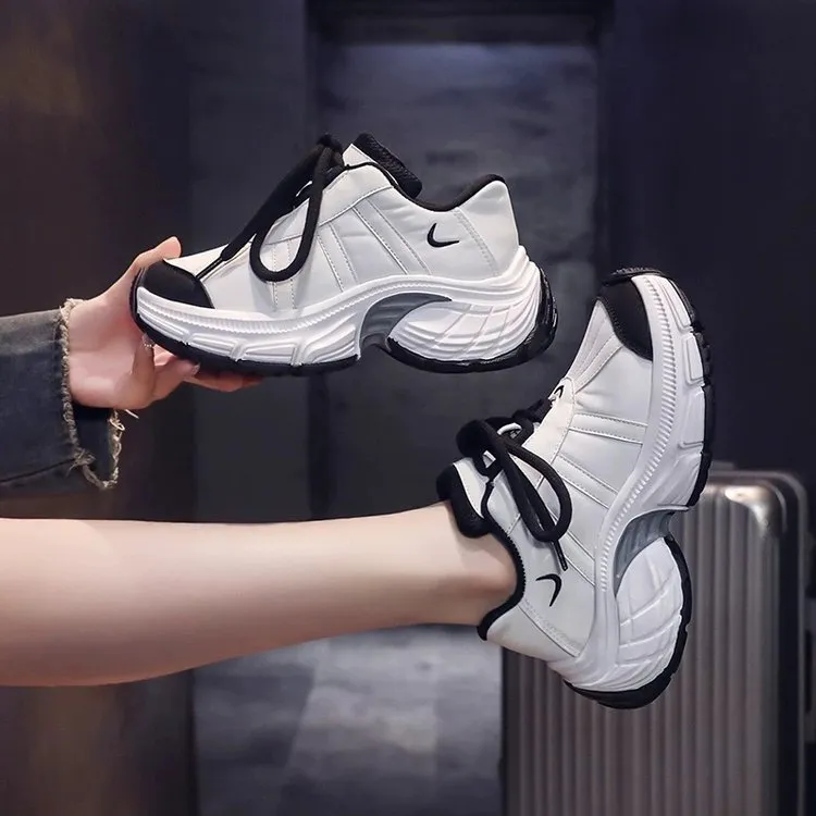 时尚拼色厚底老爹鞋女增高休闲运动鞋秋季百搭学生跑步鞋