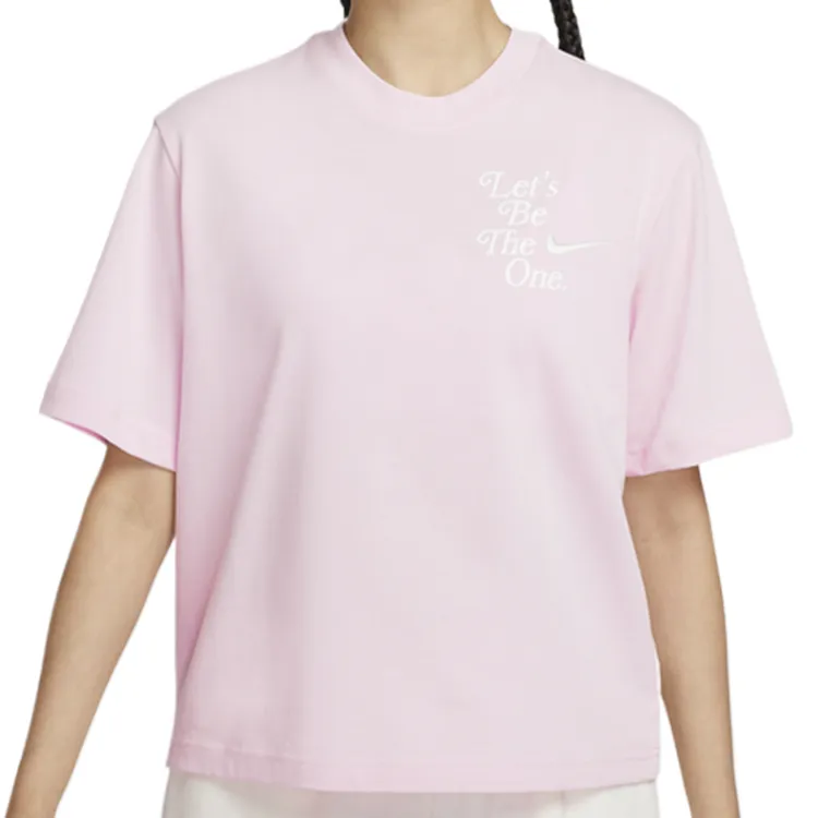 NIKE耐克女子TEEBOXYGCEL休闲印花圆领夏季运动短袖HM4581-663