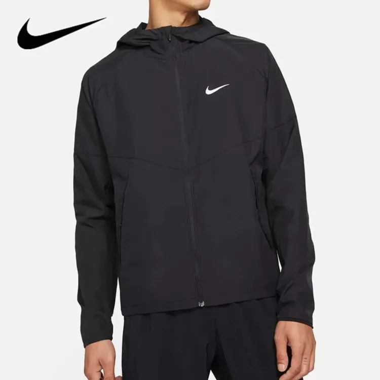 Nike/耐克男子跑步夹克耐磨舒适透气梭织连帽运动外套DD4747-010