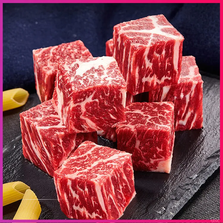 【顺丰冷链】雪花牛肉粒280克2包*谷饲原味牛肉牛腩块新鲜牛肉营养