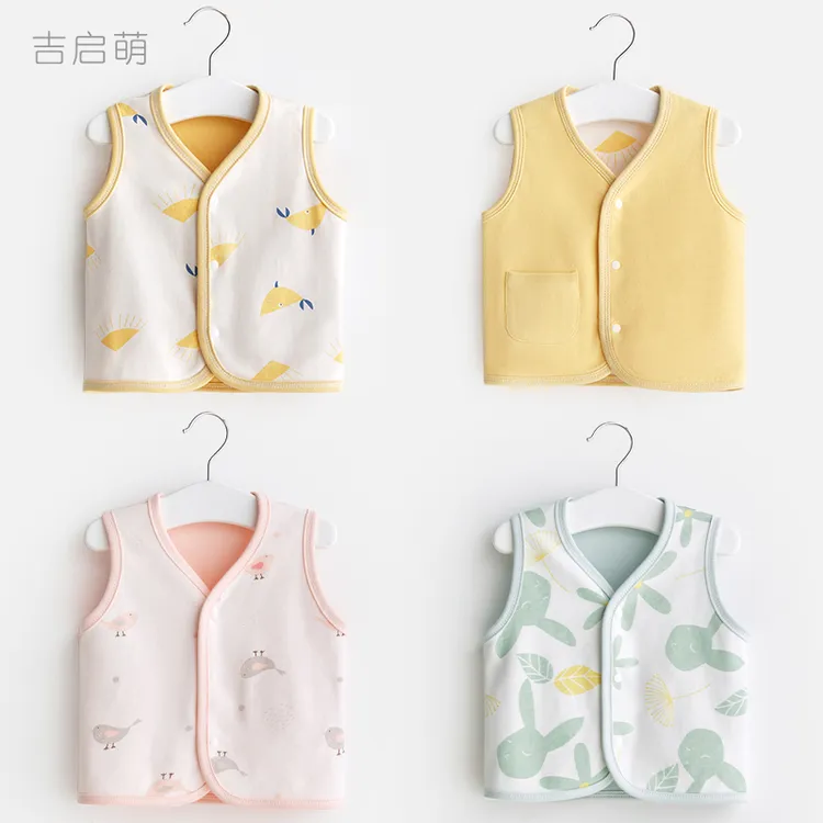 婴儿马甲春秋新生外穿纯棉男童女童打底幼儿薄款儿童开衫宝宝背心