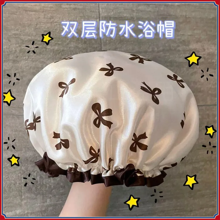 双层浴帽防水洗澡头套家用女沐浴成人儿童发套厨房防油发膜专用