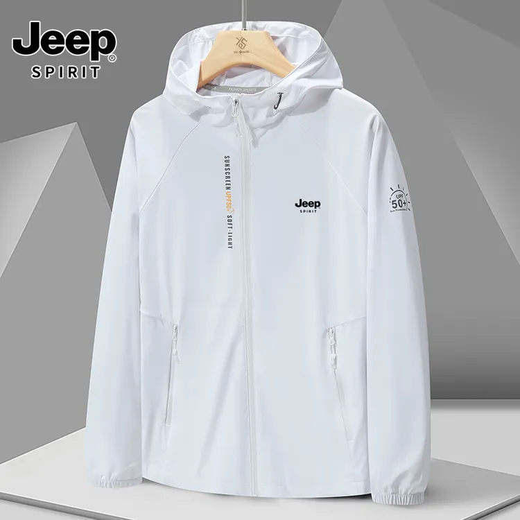 JEEPSPIRIT吉普夏季冰丝防晒衣服男防紫外线皮肤衣衫薄款工地外套