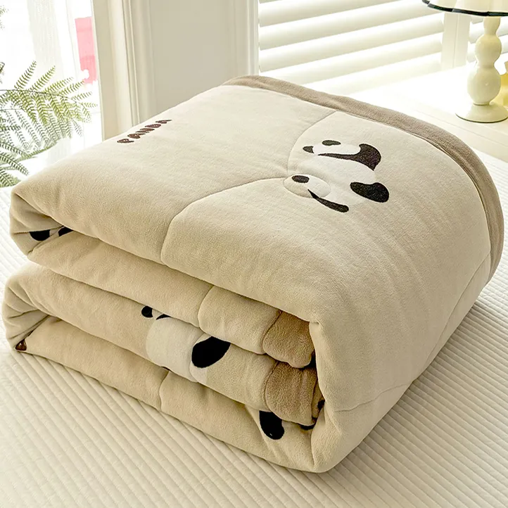 2024新款ins风双面牛奶绒秋冬被加绒加厚保暖秋冬家居冬眠