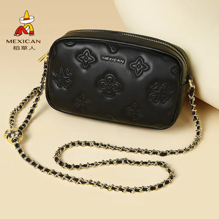 稻草人包包女包2025新款时尚印花单肩包百搭女士斜挎包气质小方包