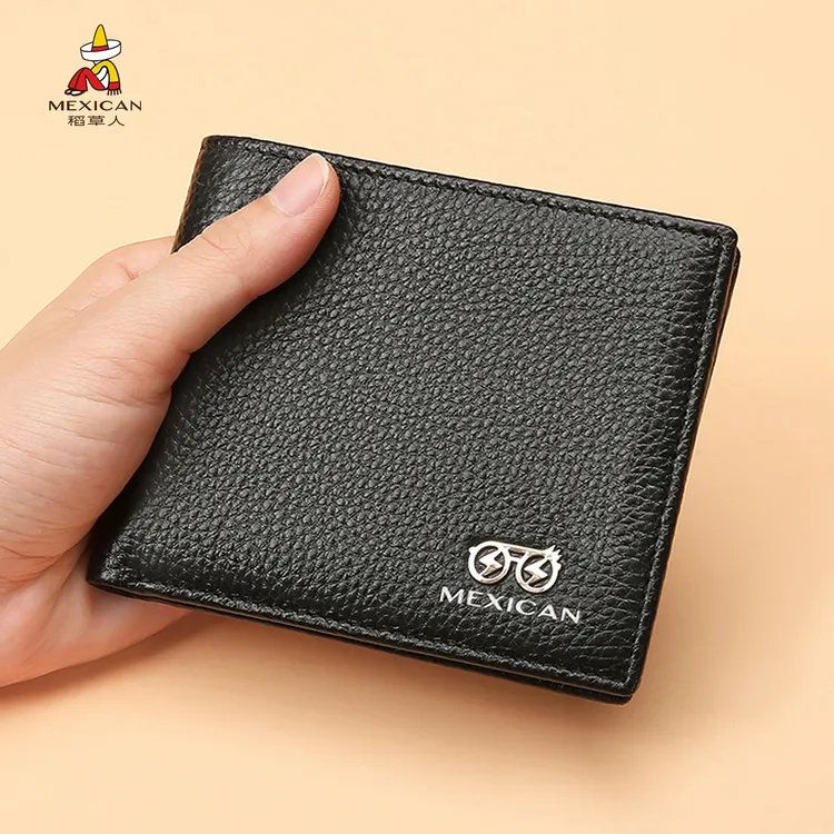 稻草人钱包女士新款真皮小众钱夹女式牛皮简约钱夹零钱包女生卡包