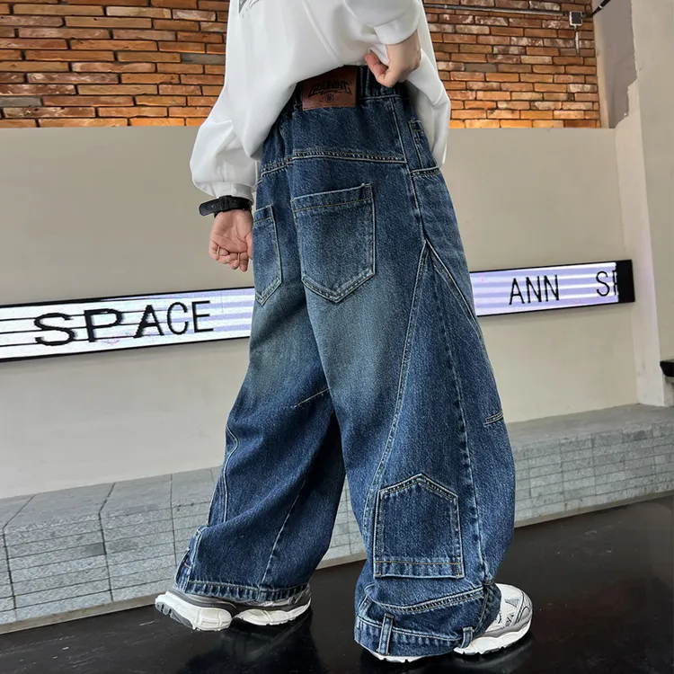 男童裤子春秋款2025新款中大童秋季男孩秋装儿童休闲痞帅牛仔长裤