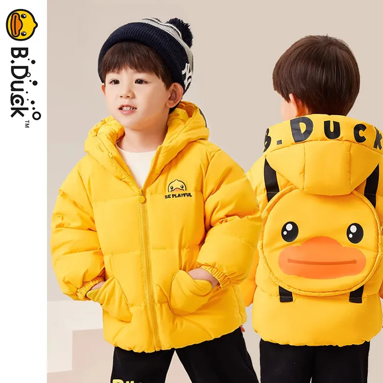 B.Duck小黄鸭童装男童羽绒服冬季女童加厚保暖书包外套 BF5416098