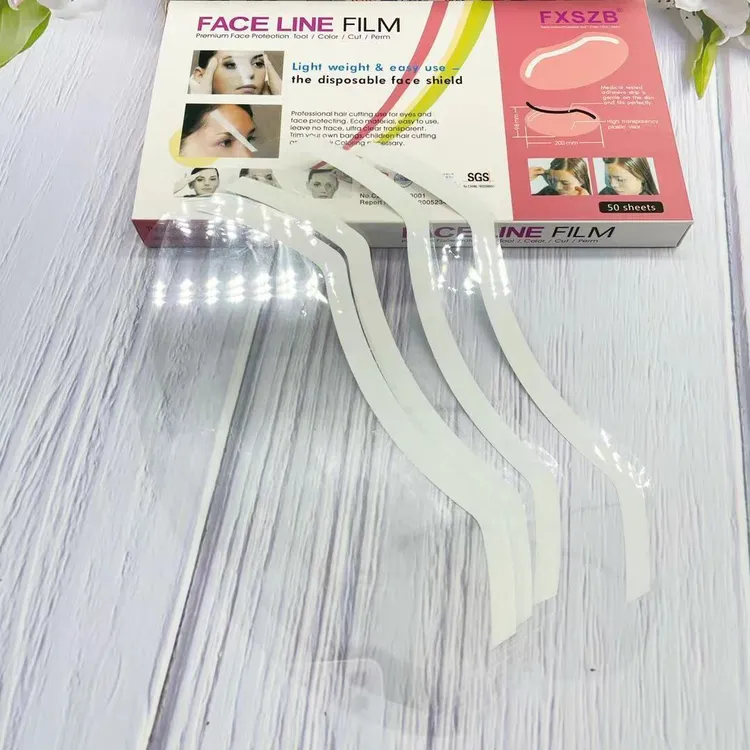 刘海贴遮挡脸护眼烫染发工具焗油理发一次性透明面罩美发