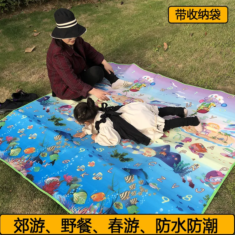夏季大号可折叠爬行垫宝宝环保无毒无味野餐郊游地垫防水防潮爬垫