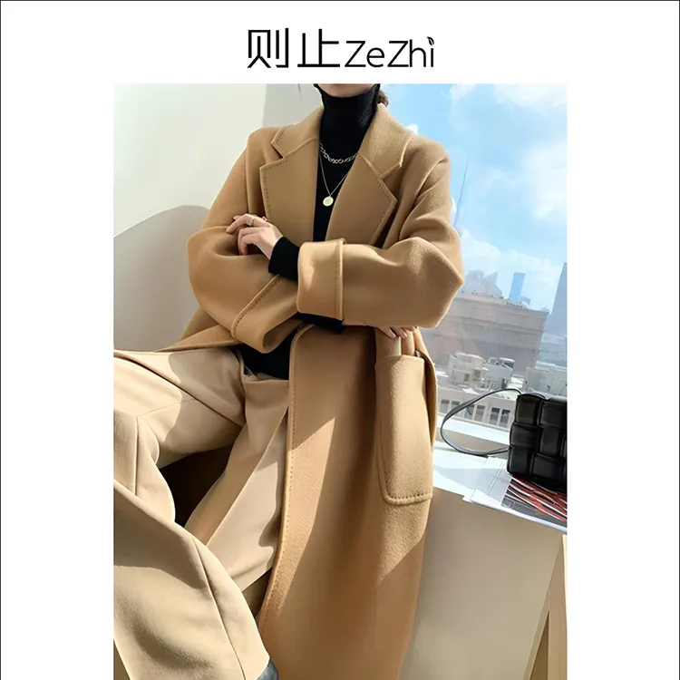 【赫本花园】2281A字版M家Labbro款10山羊绒双面纯手工大衣气质