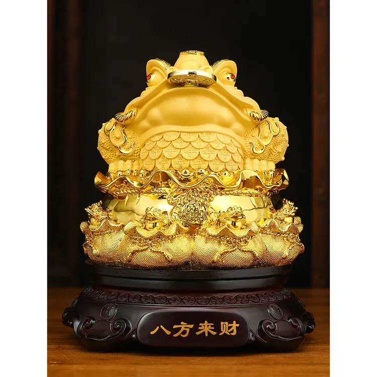 招财进宝金蟾摆件三足办公室聚财蟾蜍装饰店铺收银台开业礼物