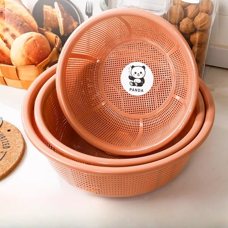 家用馒头筐馍篓子水果收纳篮厨房塑料洗菜盆淘米筛大号加厚沥水篮