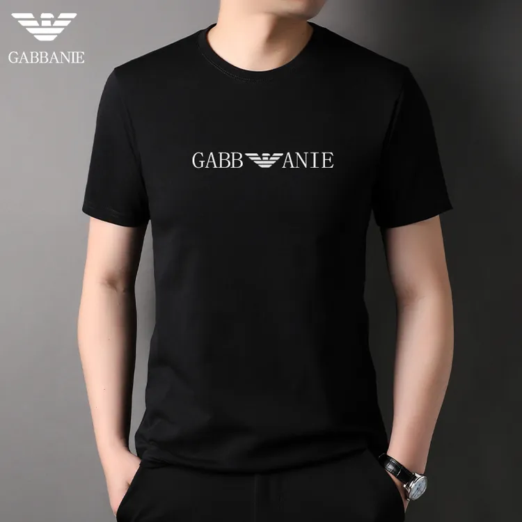 意大利GABBANI专柜夏季款男士圆领透气时尚休闲T恤潮流百搭短袖男