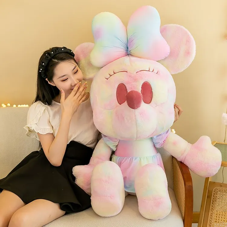 网红可爱米奇玩偶毛绒玩具流彩米妮公仔婚礼压床娃娃款送女生礼贝