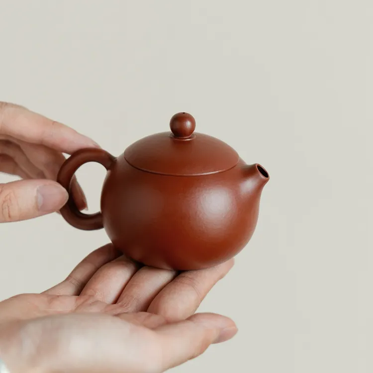 宜兴原矿朱泥紫砂西施壶半手工高端泡茶壶迷你小单壶女士明针工艺