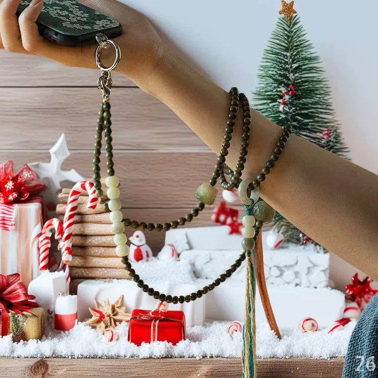 绿檀木手机链挂绳斜挎可背挂件绳防丢绳子精致挂件新中式手机链女